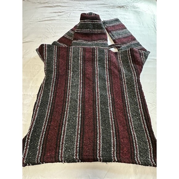 Authentic Earth Ragz Baja "drug rug" hoodie, a classic hippie poncho S/M - Picture 8 of 9
